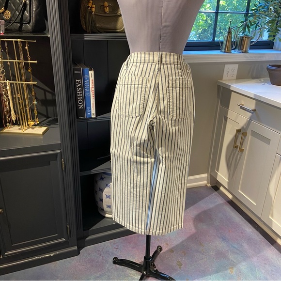 J. Crew Slim Wide Leg Striped White Jeans – Size 24P - Picture 12 of 12